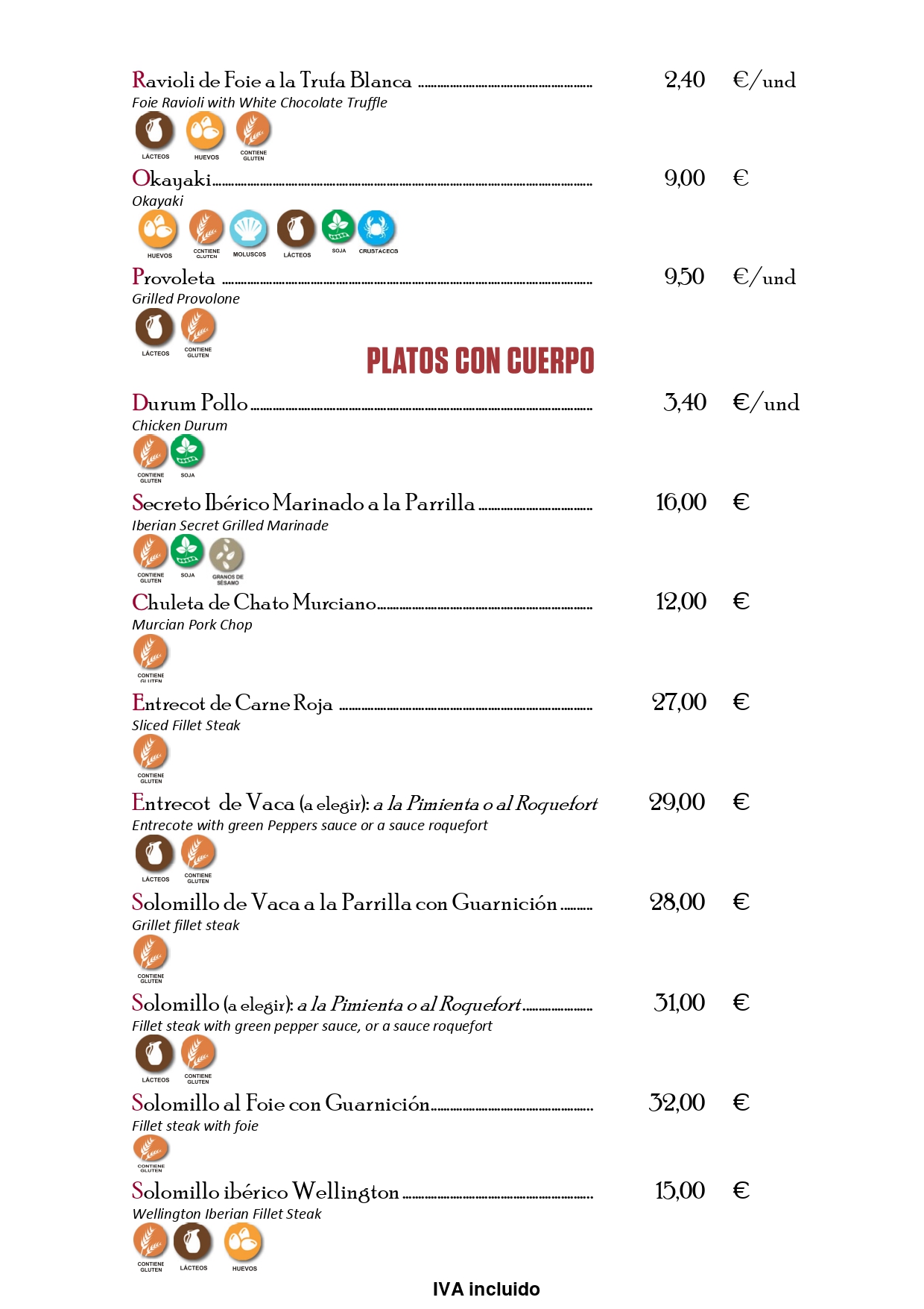 Platos con cuerpo